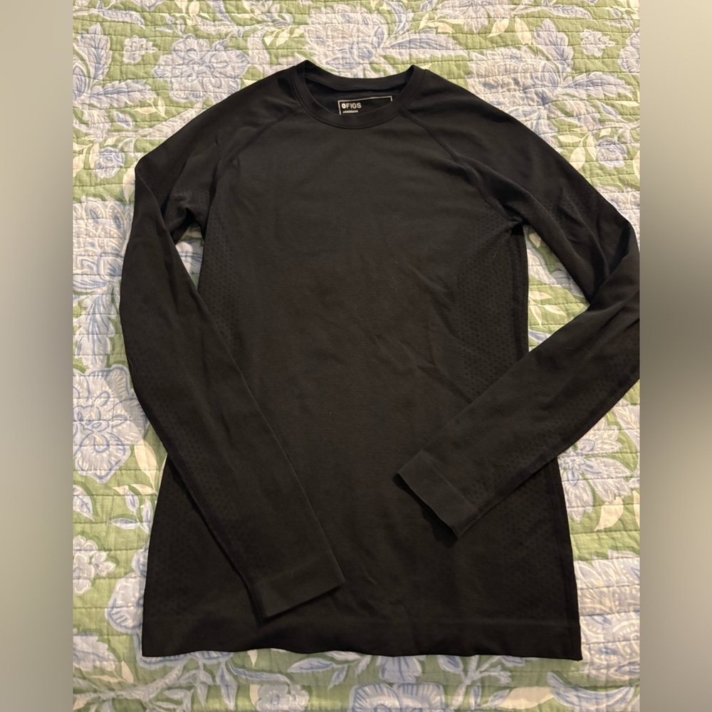 Women’s XS FIGS Salta Seamless Longsleeve Underscrub Black